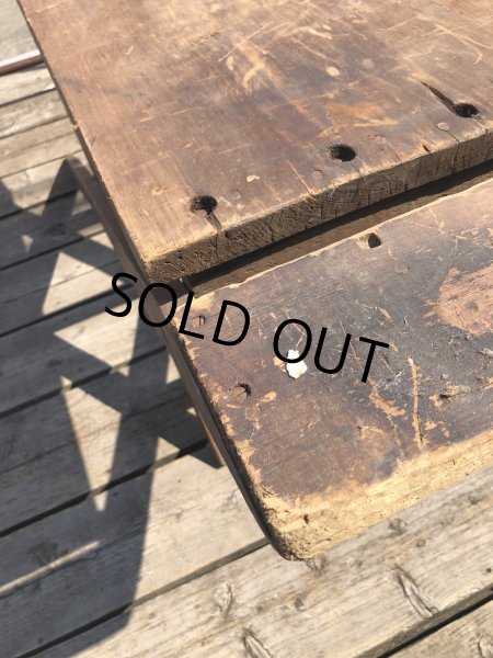 画像5: Vintage American Primitive Wooden Ironing Board Table (B459) (5)
