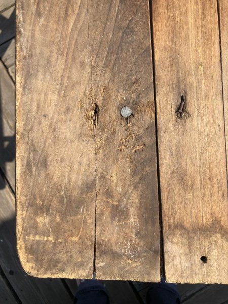 画像10: Vintage American Primitive Wooden Ironing Board Table (B460) (10)