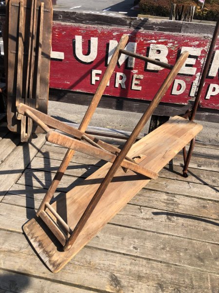 画像22: Vintage American Primitive Wooden Ironing Board Table (B460) (22)