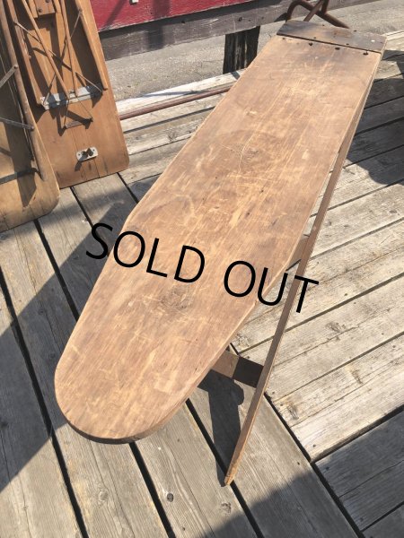 画像13: Vintage American Primitive Wooden Ironing Board Table (B459) (13)