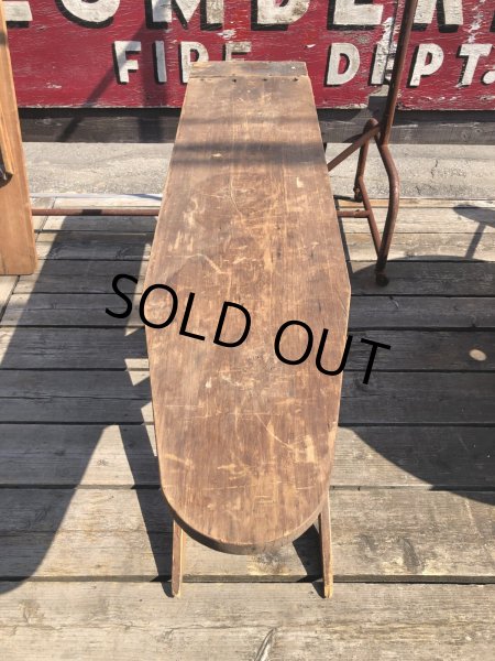 画像11: Vintage American Primitive Wooden Ironing Board Table (B459) (11)