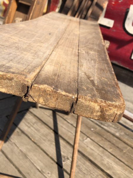画像16: Vintage American Primitive Wooden Ironing Board Table (B460) (16)