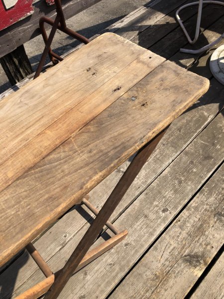 画像4: Vintage American Primitive Wooden Ironing Board Table (B460) (4)