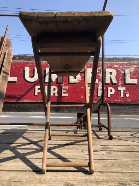 画像5: Vintage American Primitive Wooden Ironing Board Table (B460) (5)