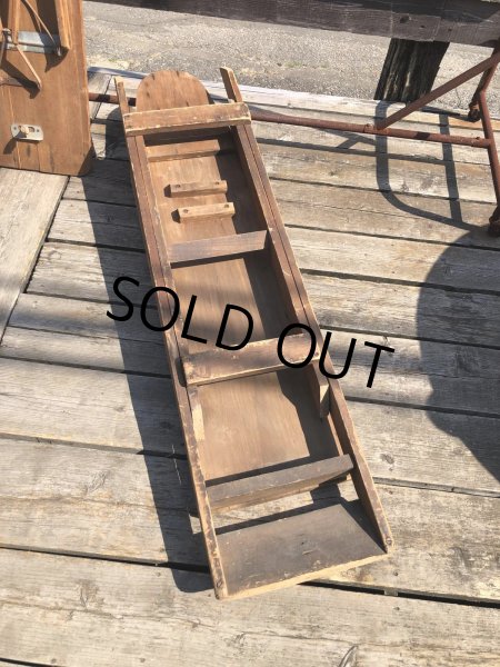 画像18: Vintage American Primitive Wooden Ironing Board Table (B459) (18)