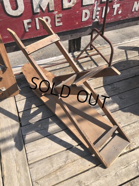 画像17: Vintage American Primitive Wooden Ironing Board Table (B459) (17)