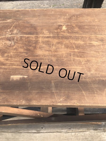 画像3: Vintage American Primitive Wooden Ironing Board Table (B459) (3)