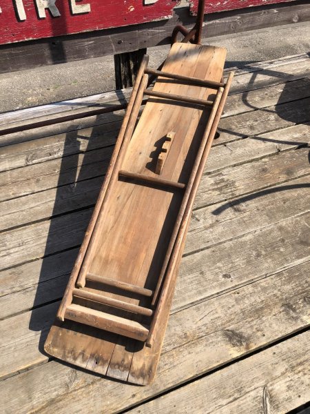 画像21: Vintage American Primitive Wooden Ironing Board Table (B460) (21)