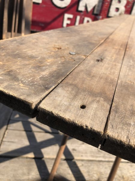 画像8: Vintage American Primitive Wooden Ironing Board Table (B460) (8)