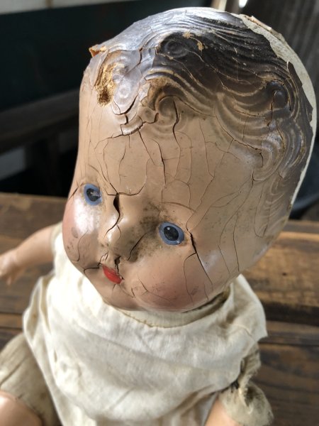 画像16: Vintage Composition Face Doll Baby 40cm (R494) (16)