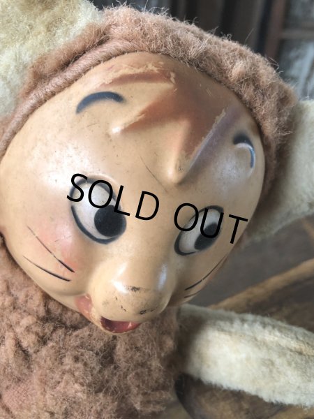 画像12: Vintage  Celluloid Face Doll Kitty Cat 27cm (R495) (12)