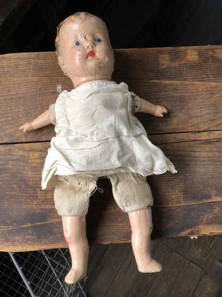 画像12: Vintage Composition Face Doll Baby 40cm (R494) (12)