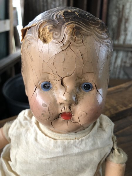 画像15: Vintage Composition Face Doll Baby 40cm (R494) (15)