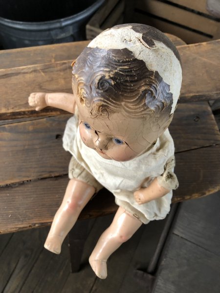 画像2: Vintage Composition Face Doll Baby 40cm (R494) (2)