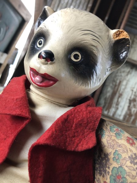 画像9: Vintage Composition Face Doll Panda Bear 35cm (R493) (9)