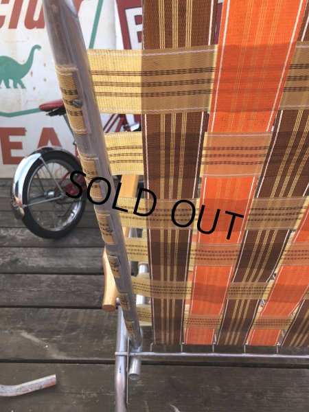 画像20: 60 Vintage Folding Long Lawn Chair (R495) (20)