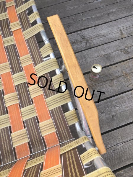 画像19: 60 Vintage Folding Long Lawn Chair (R495) (19)