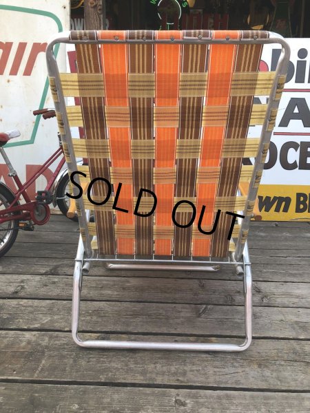 画像9: 60 Vintage Folding Long Lawn Chair (R495) (9)