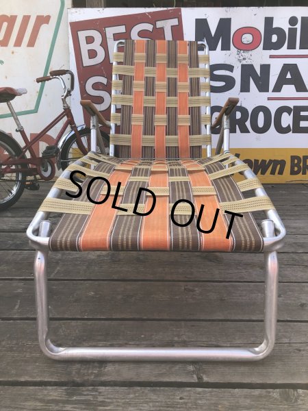 画像23: 60 Vintage Folding Long Lawn Chair (R495) (23)