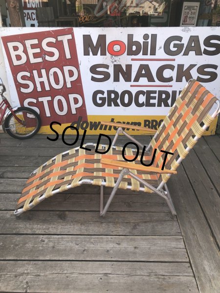 画像6: 60 Vintage Folding Long Lawn Chair (R495) (6)