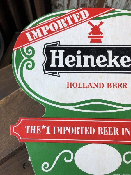 画像3: 〜80s Vintage Cardboard Sign Heineken Beer (R531) (3)