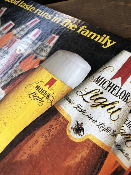 画像4: 70s Vintage Cardboard Sign Michelob Light Beer (R542) (4)