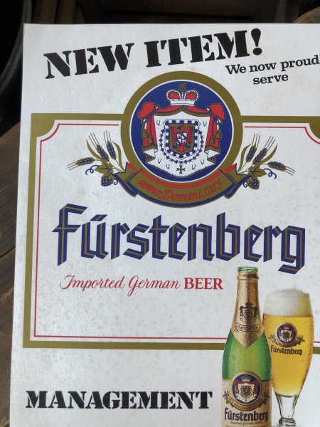画像3: 〜80s Vintage Cardboard Sign Pabst Co Furstenberg Beer (R532) (3)