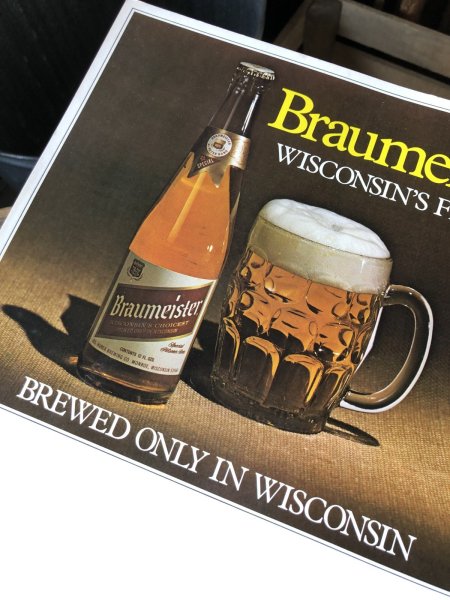 画像2: 〜80s Vintage Cardboard Sign Braumeister Beer (R538) (2)