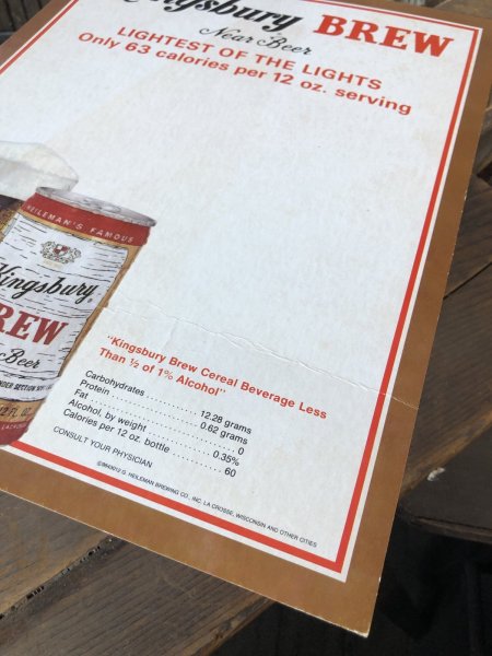 画像2: 〜80s Vintage Cardboard Sign Kingsbury Brew Near Beer (R537) (2)