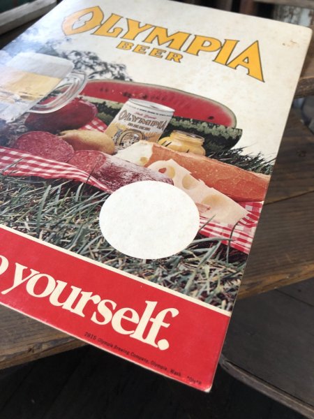 画像3: 70s〜 Vintage Cardboard Sign OLYMPIA Beer (R530) (3)