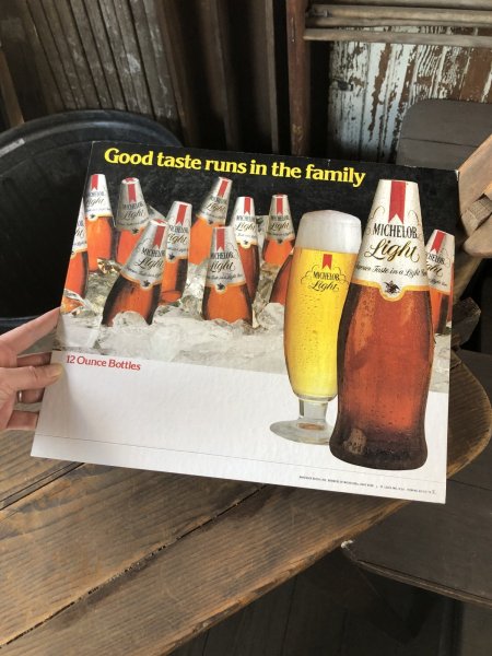 画像6: 70s Vintage Cardboard Sign Michelob Light Beer (R542) (6)