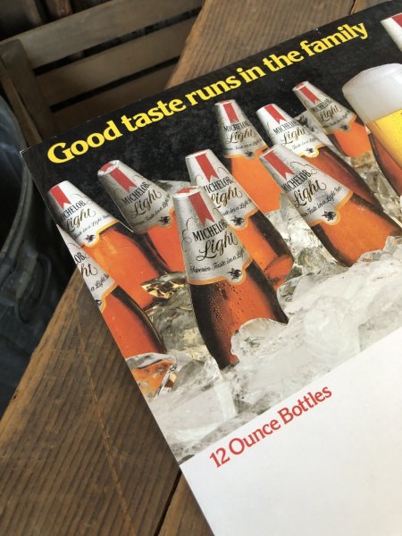 画像3: 70s Vintage Cardboard Sign Michelob Light Beer (R542) (3)