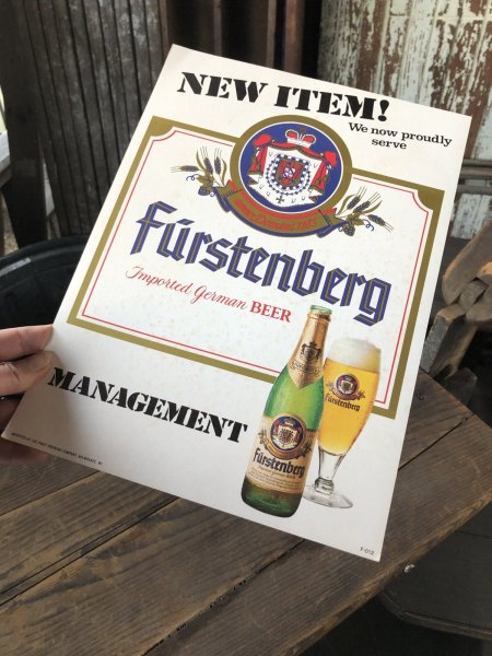 画像5: 〜80s Vintage Cardboard Sign Pabst Co Furstenberg Beer (R532) (5)