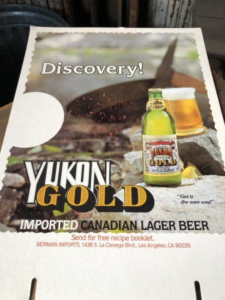 画像5: 70s Vintage Cardboard Sign YUKON GOLD Canadian Lager Beer (R540) (5)