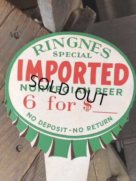 画像2: 70s Vintage Cardboard Sign Ringnes Spesial Imported Norwegian Beer (R543) (2)