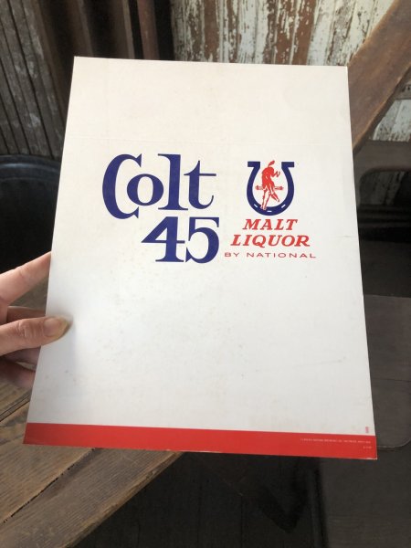 画像5: 70s Vintage Cardboard Sign Colt 45 Beer (R533) (5)