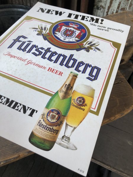 画像2: 〜80s Vintage Cardboard Sign Pabst Co Furstenberg Beer (R532) (2)