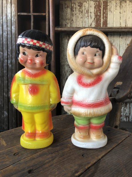 画像19: 60s Vintage Kimmie Native Plastic Coin Bank (R544) (19)