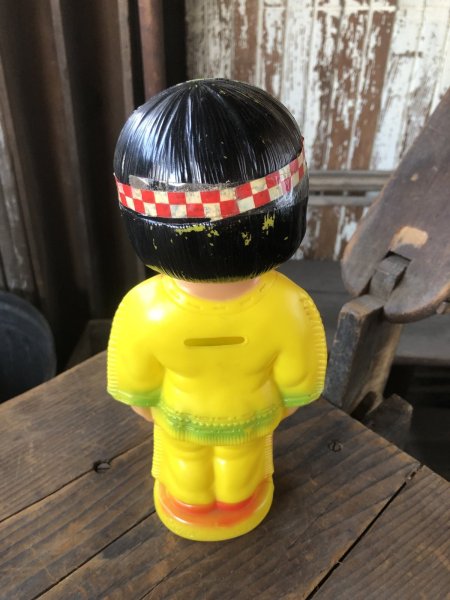 画像3: 60s Vintage Kimmie Native Plastic Coin Bank (R544) (3)