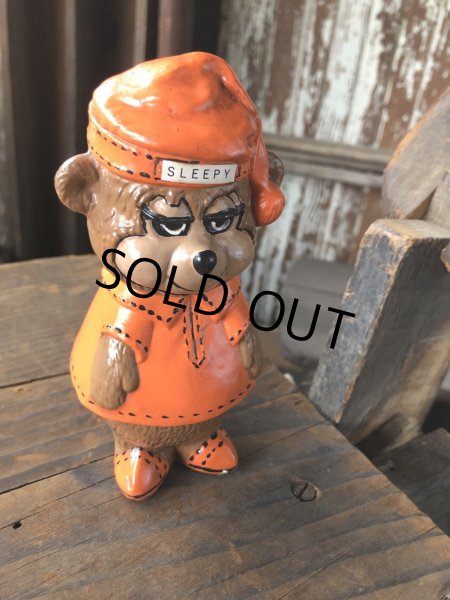画像5: 60s〜 Vintage Travelodge Advertising Sleepy Bear Ceramic Statue (R547) (5)
