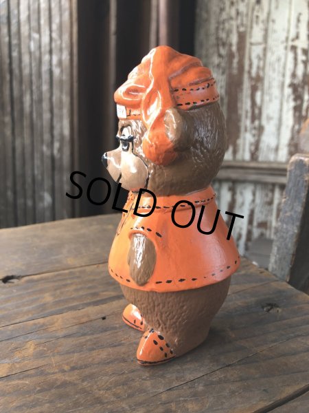 画像2: 60s〜 Vintage Travelodge Advertising Sleepy Bear Ceramic Statue (R547) (2)