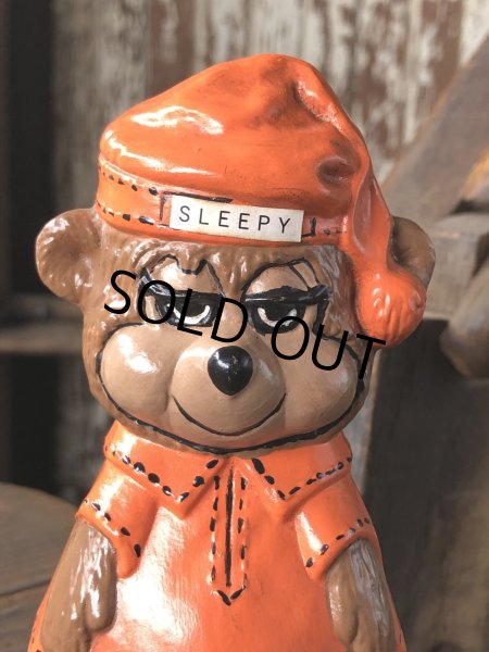 画像6: 60s〜 Vintage Travelodge Advertising Sleepy Bear Ceramic Statue (R547) (6)