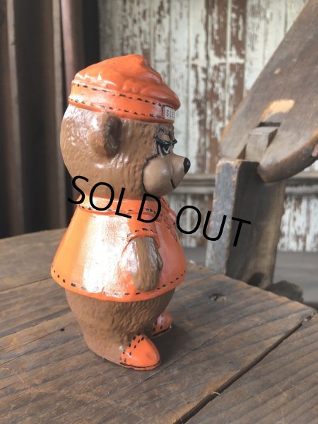 画像4: 60s〜 Vintage Travelodge Advertising Sleepy Bear Ceramic Statue (R547) (4)