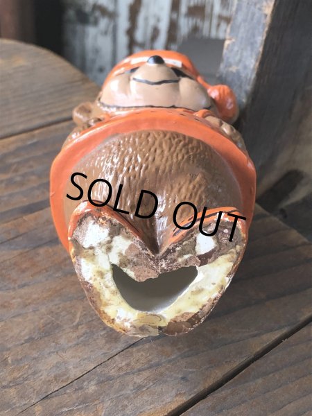 画像8: 60s〜 Vintage Travelodge Advertising Sleepy Bear Ceramic Statue (R547) (8)