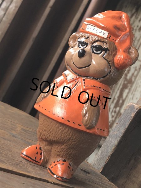 画像10: 60s〜 Vintage Travelodge Advertising Sleepy Bear Ceramic Statue (R547) (10)