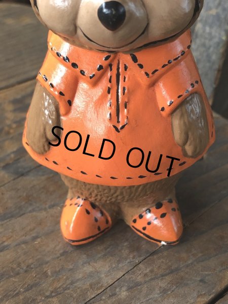 画像7: 60s〜 Vintage Travelodge Advertising Sleepy Bear Ceramic Statue (R547) (7)
