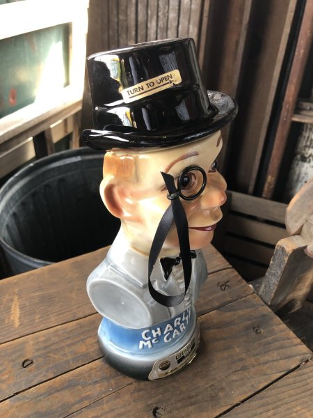 画像17: 70s Vintage Charlie McCarthy Jim Beam Advertising Decanter Bottle (R560) (17)