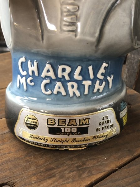 画像13: 70s Vintage Charlie McCarthy Jim Beam Advertising Decanter Bottle (R560) (13)