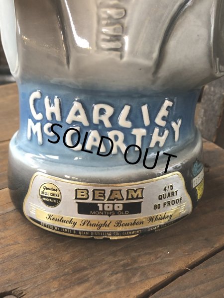画像13: 70s Vintage Charlie McCarthy Jim Beam Advertising Decanter Bottle (R560) (13)