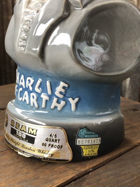 画像12: 70s Vintage Charlie McCarthy Jim Beam Advertising Decanter Bottle (R560) (12)